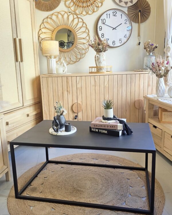 Mesa negro metal 100x60