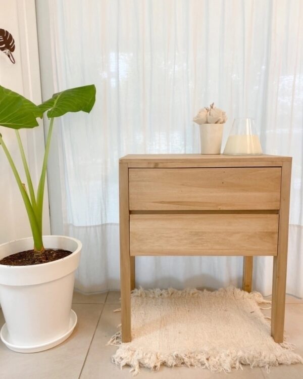 Velador 2 cajones natural