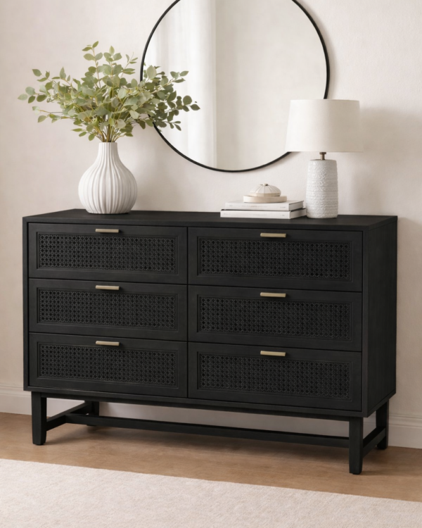 Cómoda negra junco 120cm